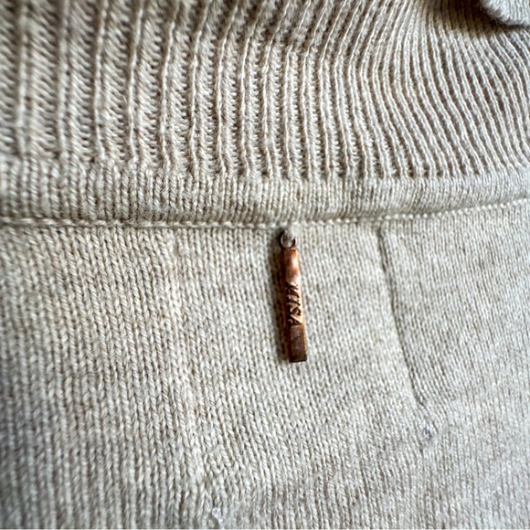 MISA Los Angeles Gabriela Puff Sleeve Cashmere blend Sweater Tan Size Small - Picture 7 of 9